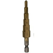 TNHE-1153 - STEP DRILL BIT 3/16-1/2IN HSS WITH TITANIUM COATING