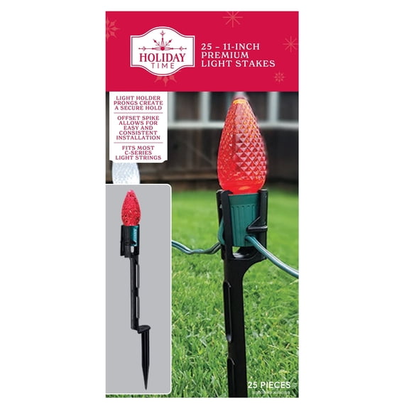 Premium Light Stakes, Black, 11", 25 Count, by Holiday Time