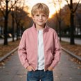 thumbnail image 6 of JZEJING Boys Fall Jacket Stand Collar Long Sleeve Lightweight Zip up Coat with Pocket Kids Clothes Boys, 6 of 6