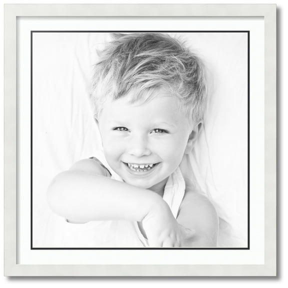 ArtToFrames Collage Photo Picture Frame with 1 - 22x22 Openings, Framed in White with Super White and Black Mats (CDM-3966-301)