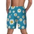 thumbnail image 3 of Kdxio Daisies Flowers Print Men's Swim Trunks with Compression Liner 7 Inch Inseam Quick Dry Swim Shorts, 3 of 7
