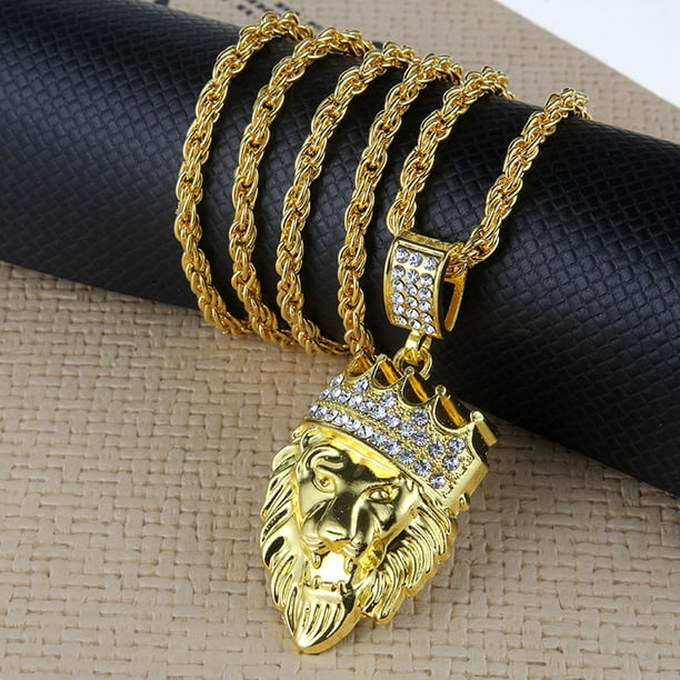 Collar para mujer, joyería para mujer, joyería para hombre, colgante con etiqueta de diamantes de imitación con estrás, cadena cubana, collar de torsión