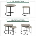 thumbnail image 4 of Sptwo Nesting Side Tables Set of 2, Modern Round End Tables w/Waterproof Scratch Resistant Surface & Sturdy Metal Base for The Living Room,Guestroom, Balcony, Apartment and Small Space,Gray, 4 of 9