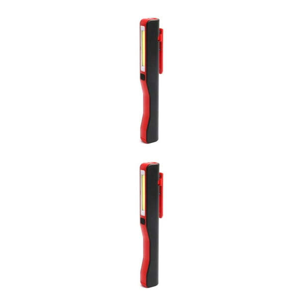 Sonducket Pluma de trabajo Luz COB LED 1W Ajustable IPX4 Linterna de bolsillo impermeable Iluminación de emergencia Lámpara de clip Rojo 2Conjunto