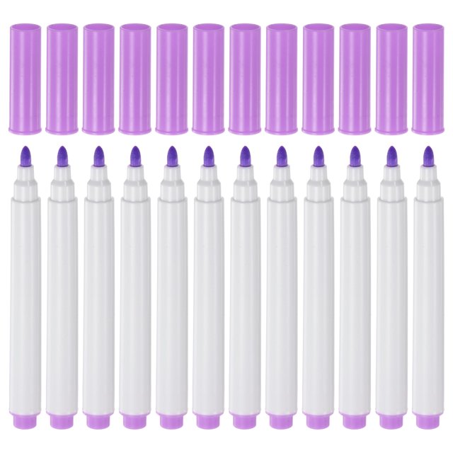 Unique Bargains Disappearing Ink Fabric Marker Pen Marking and Tracing Tools, Purple 12 Pack