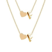Mother's Day Sale Clearance - Initial Heart Necklace Bracelet Set Gold Plated Initial Necklace A Z 26 Alphabet Letter Dainty Necklace Bracelet For Women