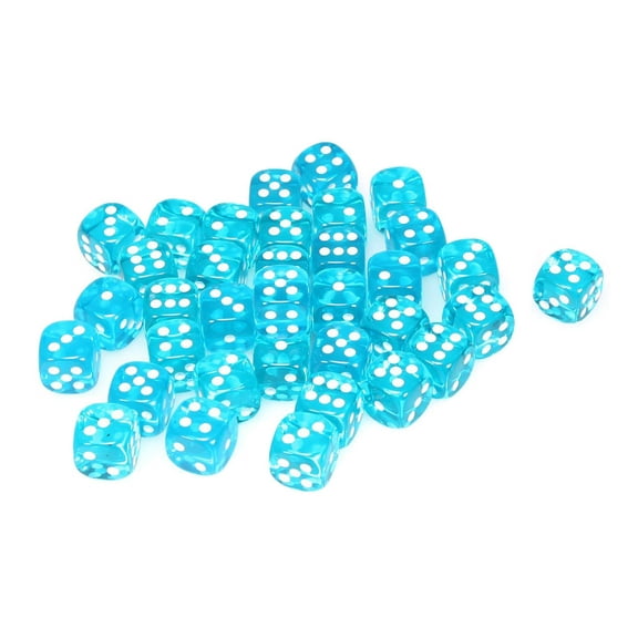 Translucent 12Mm D6 Teal/White Dice Block (36 Dice)