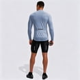 thumbnail image 5 of Long Sleeve Shirts for Men Quick Dry Tech Stretch Lightweight T-Shirt Zipper Sun Protection Athletic Shirts for Hiking,Light Blue,L, 5 of 6