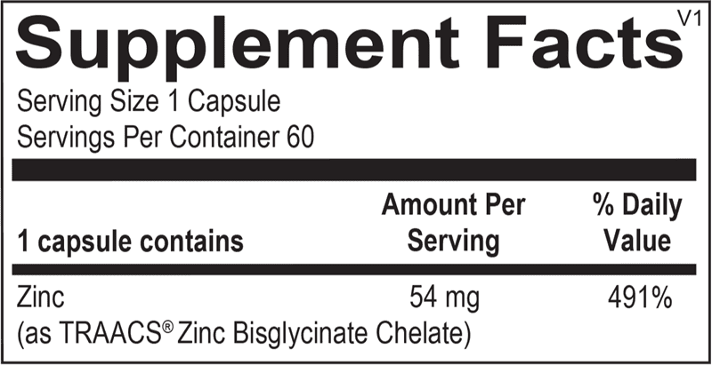 Ortho Molecular Products Reacted Zinc 60 Capsules
