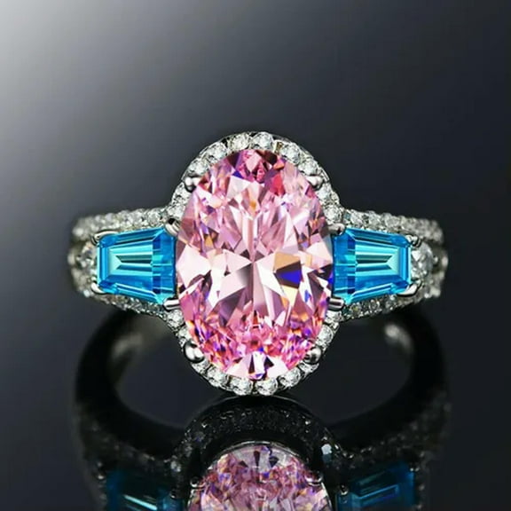 925 Silver Ring Women Gorgeous Cubic Zirconia Engagement Jewelry Sz 6-10