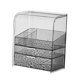 thumbnail image 1 of Organizador de maquillaje elegante, caja de almacenamiento de maquillaje transparente de 3 capas para organizar el escritorio con soporte para lápiz labial, 1 of 9