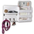 thumbnail image 5 of DUCIHBA Entryway Mail Organizer - Key Holder Hooks - Home Decorative Single Wall Shelf - Rustic Wood, White - 16.5" W x 4.5" D x 9.75" H - 2.5lbs, 5 of 7