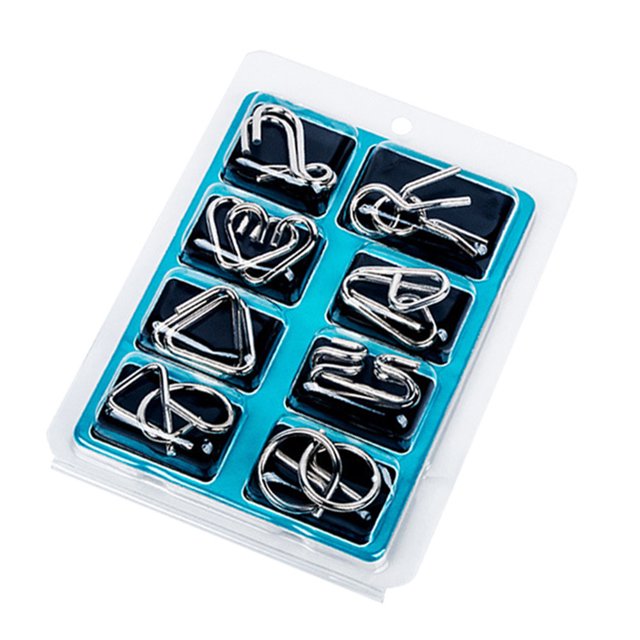 Juego de enlaces de nueve anillos, rompecabezas de Metal para niños y adultos, juguetes educativos para niños JShteea El nuevo