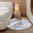 thumbnail image 2 of Marble Texture 4FT Round Area Rugs for Living Room 111 Elegant Blue Gray Tone Water Effect Ultra-Thin Non-Slip Round Rugs Machine Washable Low Pile Circle Carpet for Bedroom Kitchen Nursery, 2 of 9