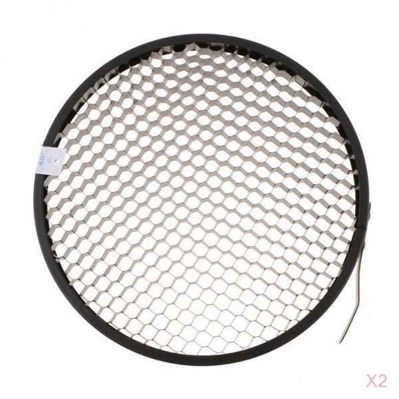 2 Piezas De Malla De Rejilla De De 60 degree Para Luz Estroboscópica De Flash photoflash lamp De Difusor De Reflector De 7 Pulgadas Estándar
