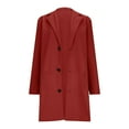 thumbnail image 4 of EOYWHK Long Jackets for Women Wool Trench Coats Single Breasted Windbreaker Notched Lapel Formal Casual Blazer Classic Outerwear, 4 of 5