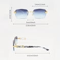 thumbnail image 4 of 2025 New Men's Frameless ThiCKEND PC Lens Metal Hinge Marble Pattern Sunscreen Fashion Glasses Trend Fashion Glasses, 4 of 12