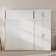 thumbnail image 3 of Full Size Murphy Bed with Storage Lockers and Wardrobes, Foldable Platform Bed, Wood Murphy Bed Wall Bed Frame for Guest-Room, Home, Office, White, 3 of 9