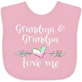 thumbnail image 3 of Inktastic Grandma and Grandpa Love Me- Heart Grandchild Boys or Girls Baby Bib, 3 of 4