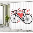thumbnail image 5 of Ambesonne Hipster Shower Curtain, Love Heart and Drops, 69"Wx70"L, Orange Black, 5 of 5