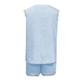 thumbnail image 5 of WAYUTE Shorts Sets for Women Lace Split V Neck Sleeveless Button Front Top and Short Casual Summer Trendy 2 Piece Outfit Outfit Sets, 5 of 5