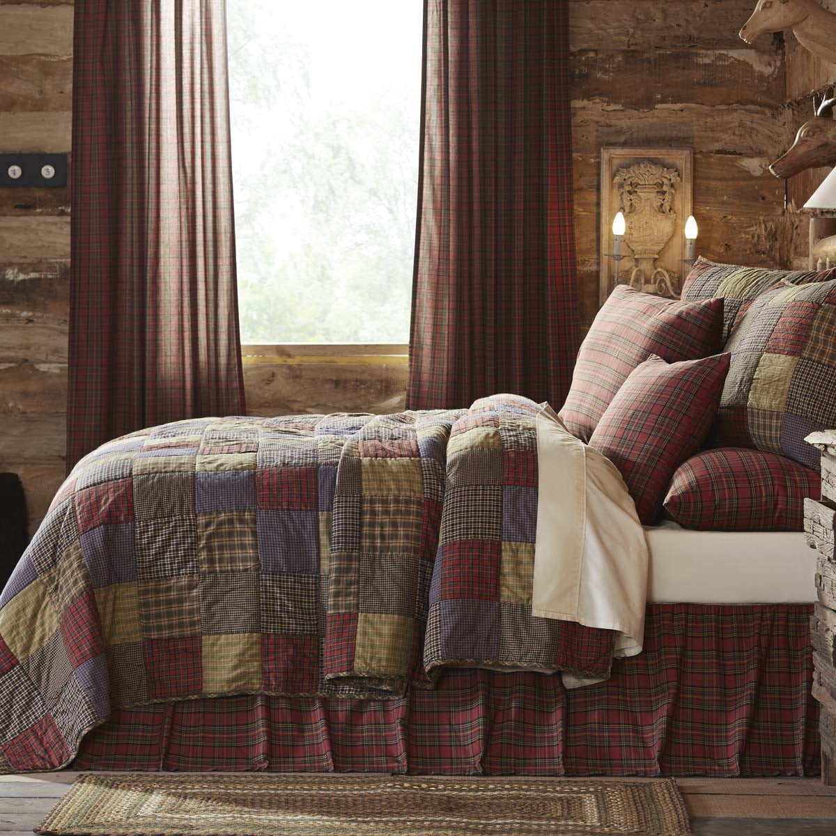 Navy Blue Rustic & Lodge Bedding Ridgeline Cotton Pre-Washed Patchwork ...