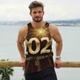 thumbnail image 6 of Pofeuu Happy New Year 2025 B Print Men's Workout Tank Tops Sleeveless Muscle Gym Shirt Quick Dry-, 6 of 7