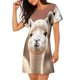 thumbnail image 2 of Easygdp Cute Alpaca in Daze Camisón de manga corta para mujer, informal, estampado, 2 of 6