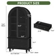 thumbnail image 2 of Uforic 73" Arched Pantry Cabinet with LED Light, Drawers, Shelves, Farmhouse Kitchen Storage, Black, 2 of 9