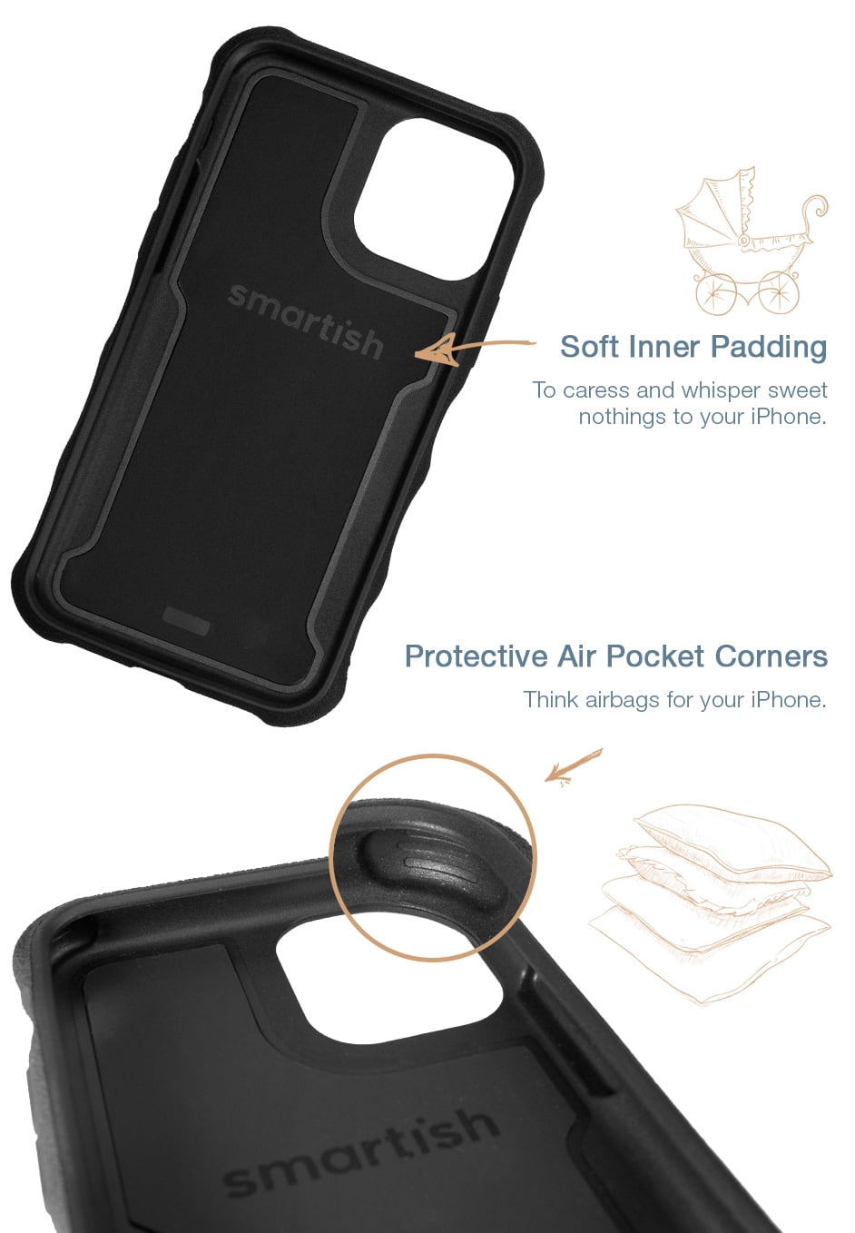 Smartish iPhone 12 Pro Max Armor Case - Gripzilla [Rugged + Protective] Slim Tough Grip Cover - {Chef's Special}