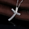 thumbnail image 2 of Amy and Annette Sterling Silver Crystal Cross Necklace, 2 of 4