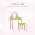 thumbnail image 7 of Mecor Kids Vanity Set, Little Girls Makeup Table w/Flower Mirror, Non-Toxic Hand Painted Children Vanity Desk with Stool Pink&Green, 7 of 7