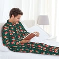 thumbnail image 6 of Naloa Mushroom House Men’s Pajamas Set - Long Sleeve Button Down Sleep Shirt and Pajama Bottoms Sleepwear Set-Small, 6 of 7