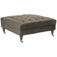 thumbnail image 2 of Safavieh Clark Square Upholstered Ottoman with Casters, Graphite, 2 of 6