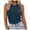 Blue, variant on Turilly Summer Women Solid Color Round Neck Pocket Sleeveless Casual Tee Tops Tank Blue S