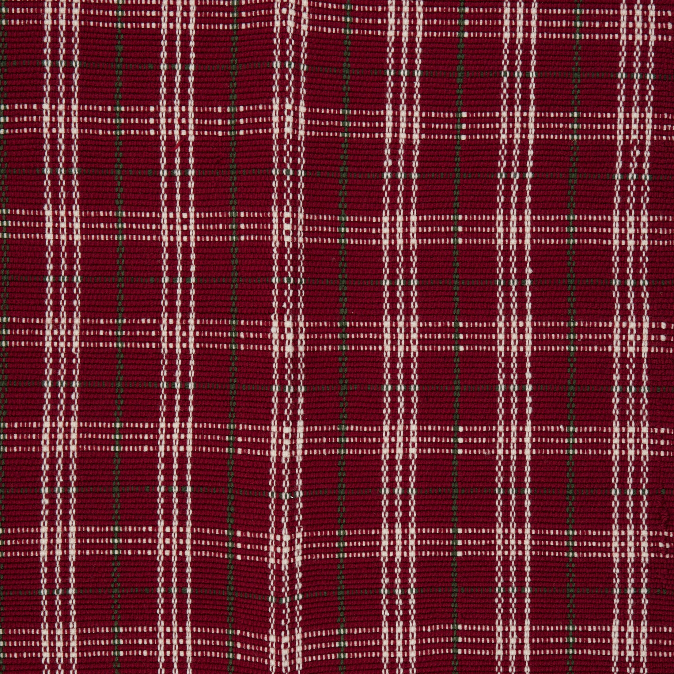My Texas House Red Holiday Plaid Indoor/Outdoor Layering Christmas Rug, 24" x 38"