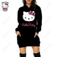 thumbnail image 4 of Nouveau Chandail à Capuchon Léopard Hello Kitty Femme Simple Col Rond Polyvalent Chandail Long Bureau Décontracté Ample Chandails à Capuchon Robe d'Automne, 4 of 7