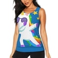 thumbnail image 1 of Balery Cool Unicorn Star Golden Camiseta sin mangas estampada ligera para mujer, tops de entrenamiento sin mangas, camisetas de yoga transpirables de secado rápido.-Medium, 1 of 7