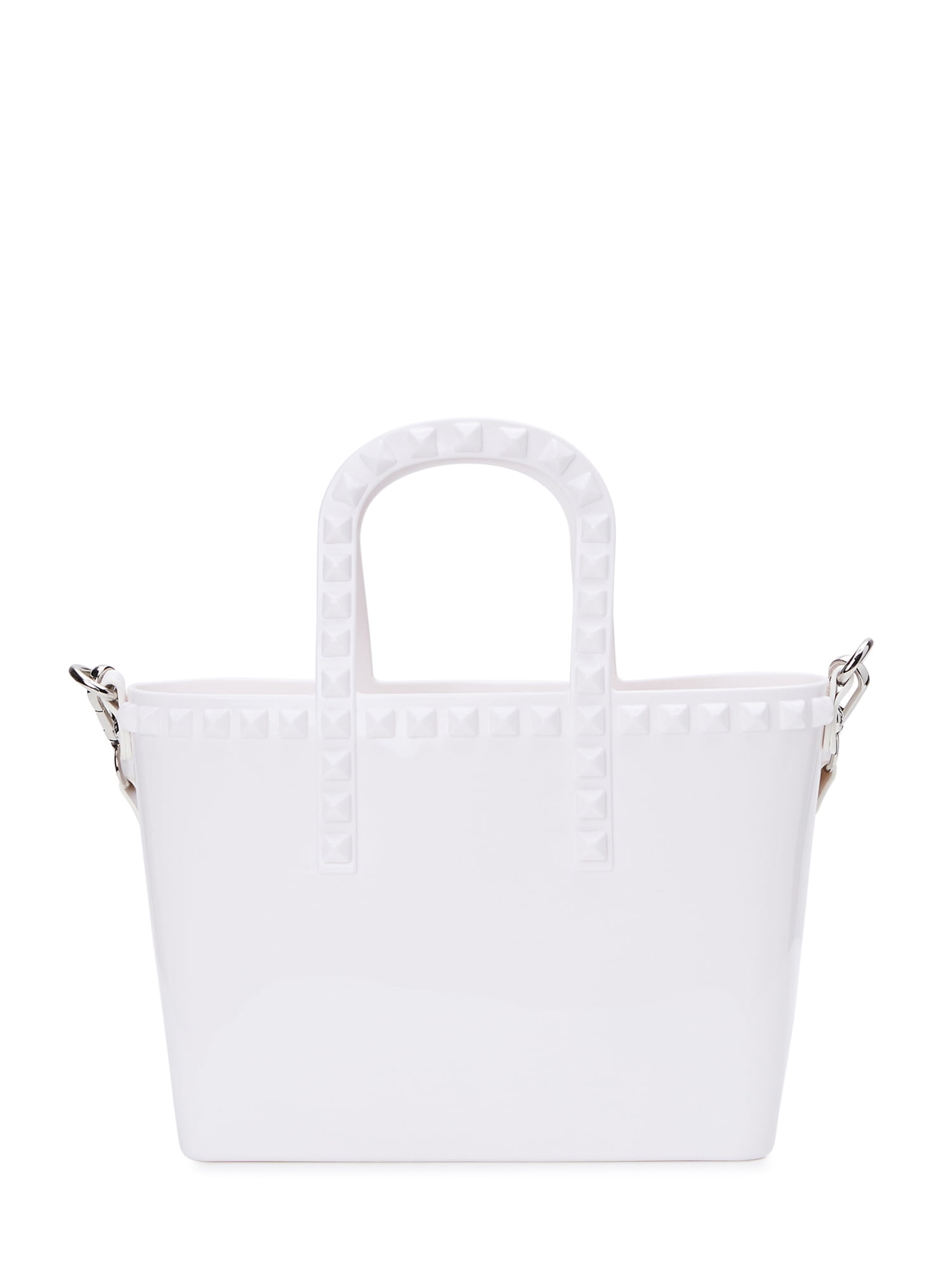 Madden NYC Women's Jelly Studded Mini Tote with Removable Pouch White
