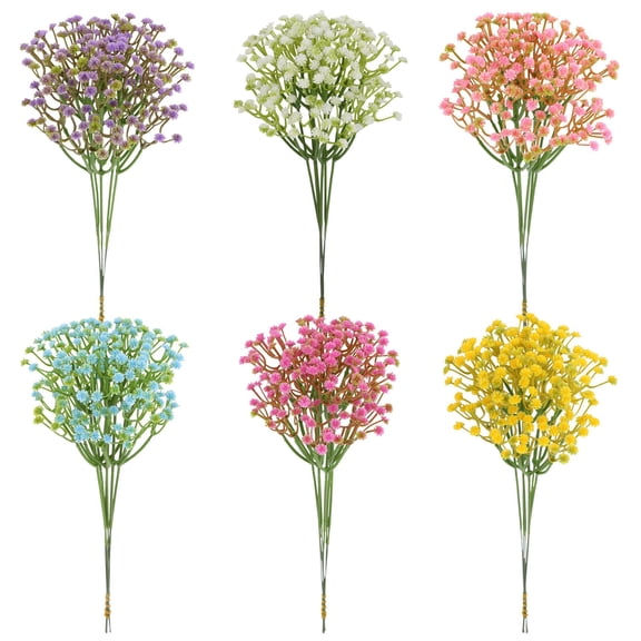 Zieuo 24PCS Artificial Flowers, Starry Sky Bouquets, Wedding Bouquets, Bride Bouquets, Home Decor, Dining Table Center, Floral Decorations