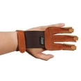 thumbnail image 3 of Archery Hand Finger Protective Glove Bow Arrow Hunting Shooting Glove Brown, 3 of 6