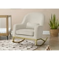thumbnail image 2 of MoDRN Glam Velvet Rocking Chair with Lumbar Pillow, Off-White/Satin Brass, 2 of 14