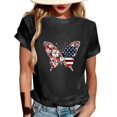 thumbnail image 2 of Orders Placed By Me, Women'S Round Neck 4Th Of July Printed Short Sleeved T-Shirt Top Womens Spring Long Tops Wear With Leggings Sleeve Shirts For Women Tops Workout Tank (XL, Black) ZMTing, 2 of 5