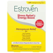 Estroven Stress Relief and Energy Boost for Menopause Relief with Black Cohosh, 28 Caplets