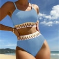 thumbnail image 5 of Sngxgn Bikini Set Swimsuits for Women High Waisted Two Piece Swimwear(Blue,L), 5 of 6