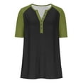 thumbnail image 6 of Womens Tops Under $10 Womens Raglan Short Sleeve Tops Color Block T Shirts Summer Fashion Button V Neck Tees 2026 Trendy Shirts, 6 of 8