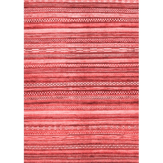 Ahgly Company Indoor Rectangle Abstract Red Modern Area Rugs, 7' x 10'