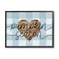 thumbnail image 2 of Stupell Industries Pumpkin Season Grain Pattern Heart Blue Checker Plaid Graphic Art Gray Framed Art Print Wall Art, 30x24, by Daphne Polselli, 2 of 5