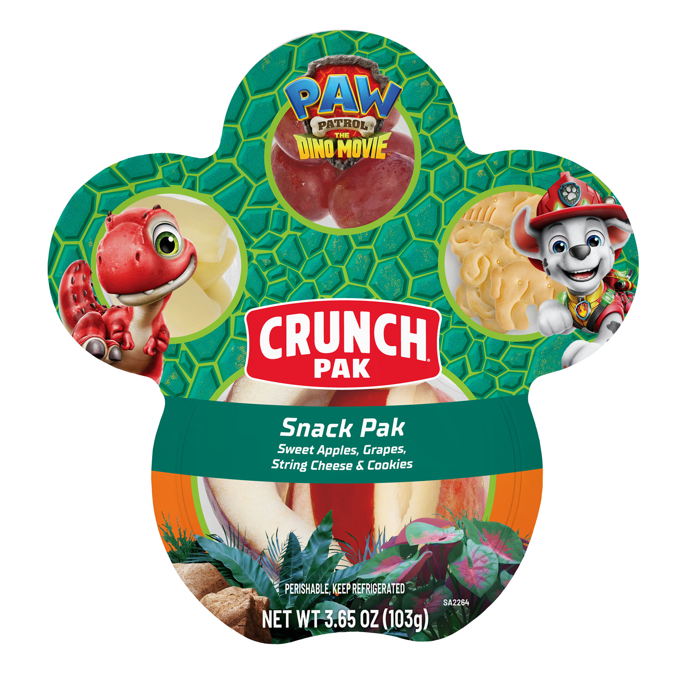 Crunch Pak Snack Paw Patrol with Fresh Sliced Apples, Cheese, Grapes, and Cinnamon Cookies 4.2oz
