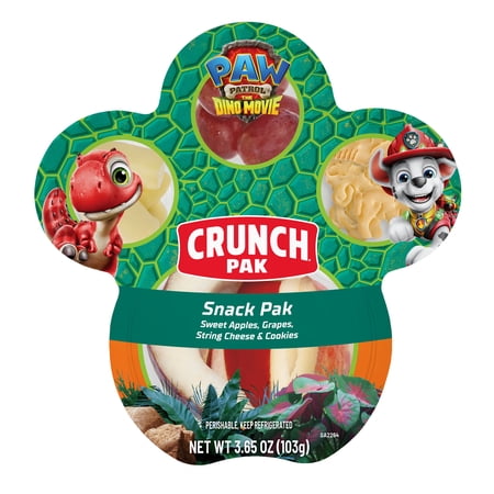 Crunch Pak Snack Paw Patrol with Fresh Sliced Apples, Cheese, Grapes, and Cinnamon Cookies 4.2oz